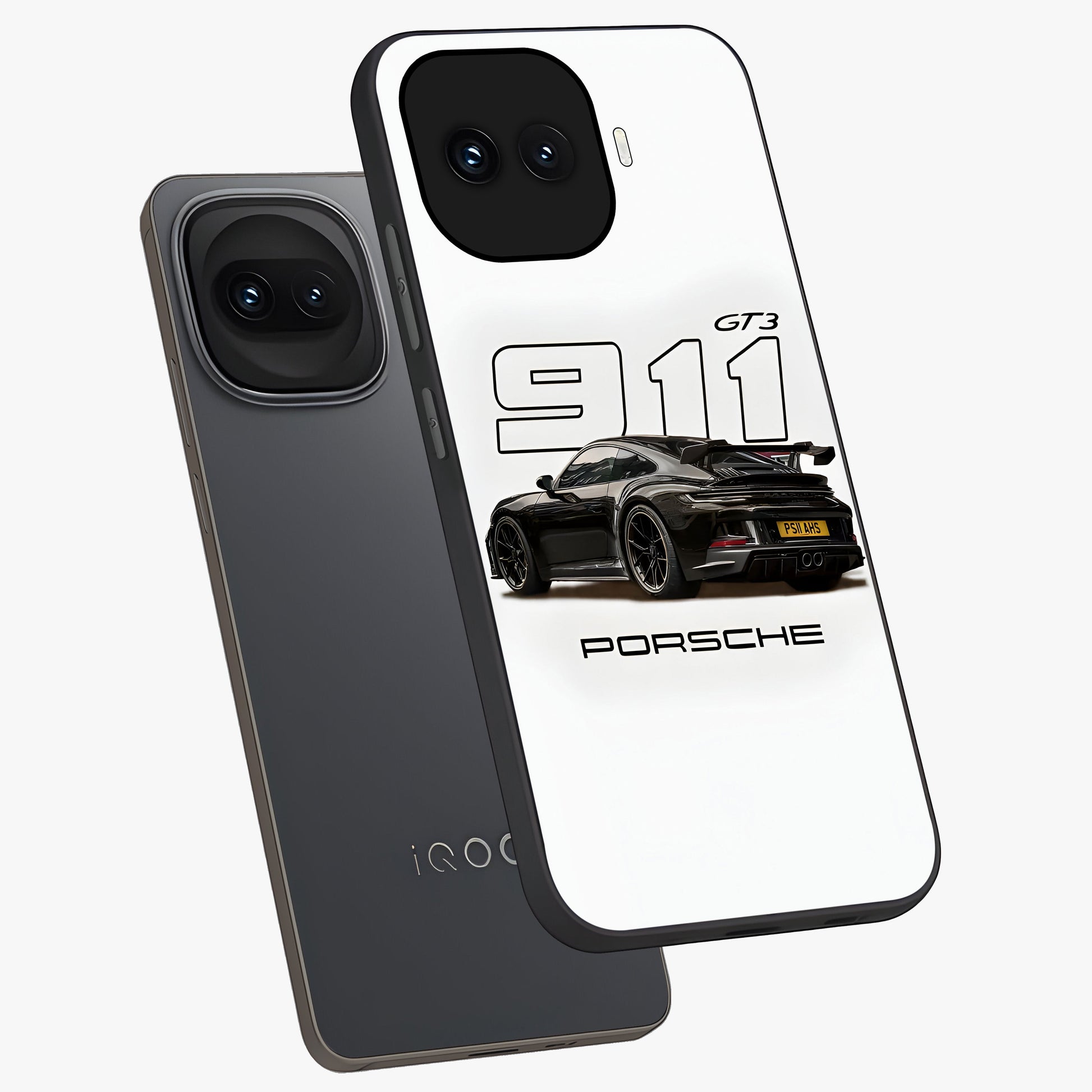 Turbo Legacy Icon Glass Case displayed in angled mockup highlighting dynamic automotive design with performance aesthetic.