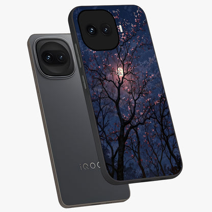 Twilight Sakura Serenade Glass Case displayed in angled mockup highlighting delicate sakura flower design with dreamy aesthetic.