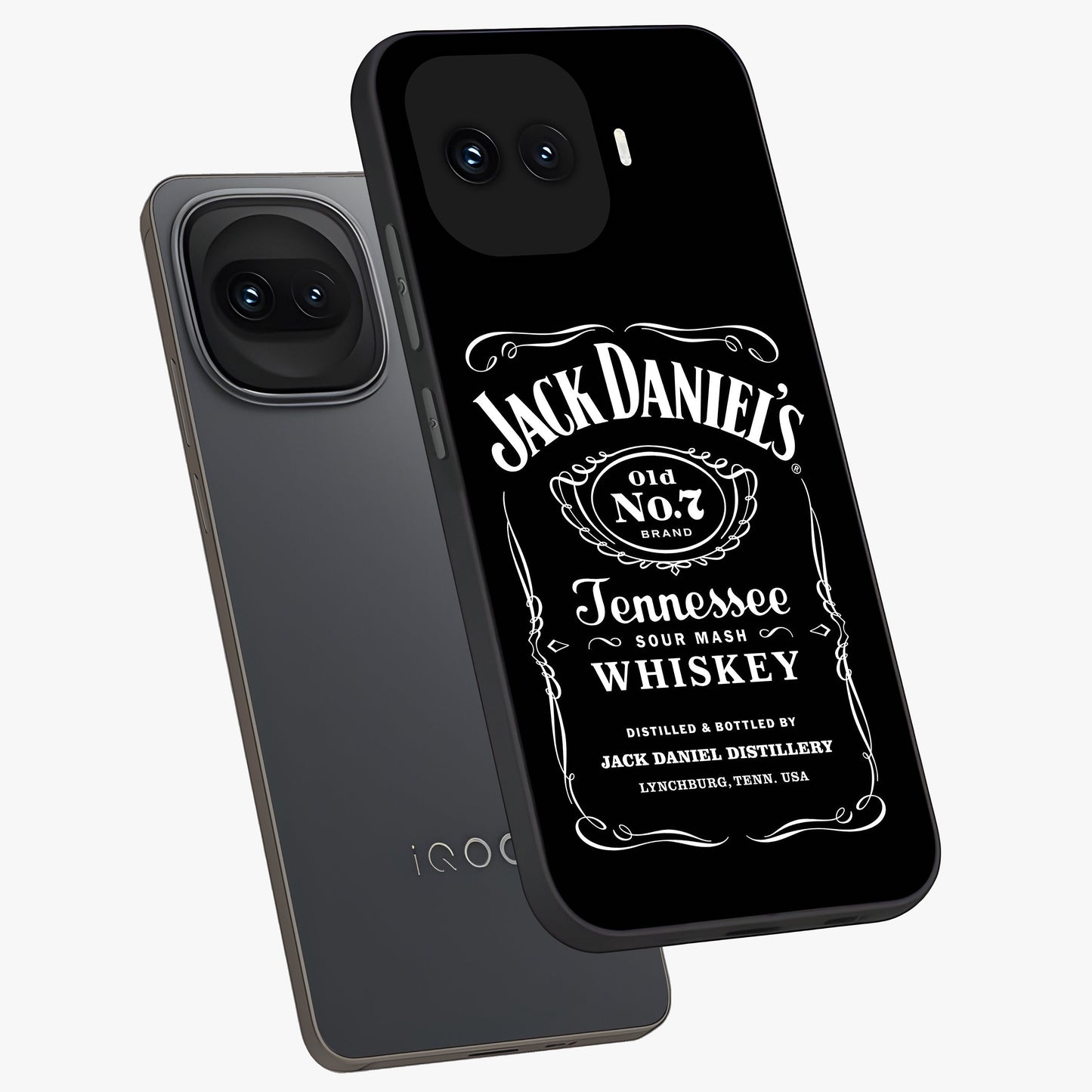 Vintage Whiskey Heritage Glass Case displayed in angled mockup highlighting retro beverage themed design with heritage aesthetic.