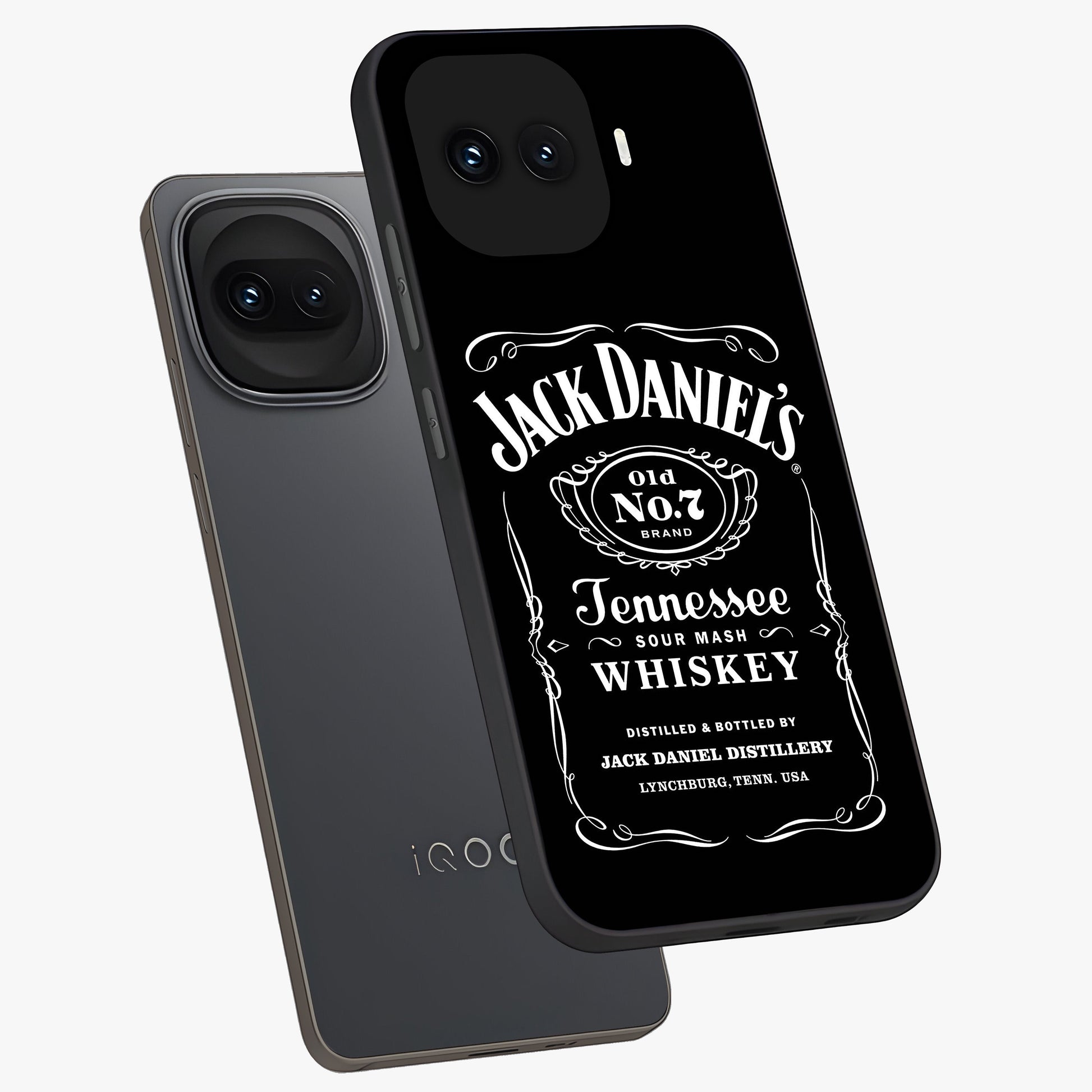 Vintage Whiskey Heritage Glass Case displayed in angled mockup highlighting retro beverage themed design with heritage aesthetic.