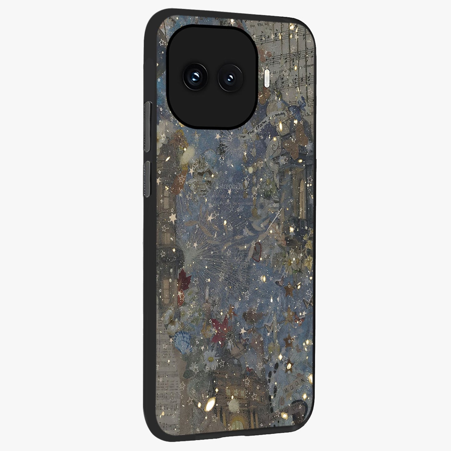 Aesthetic Astrolophia Glass Case upright view showcasing soft aesthetic theme with stylish modern look.