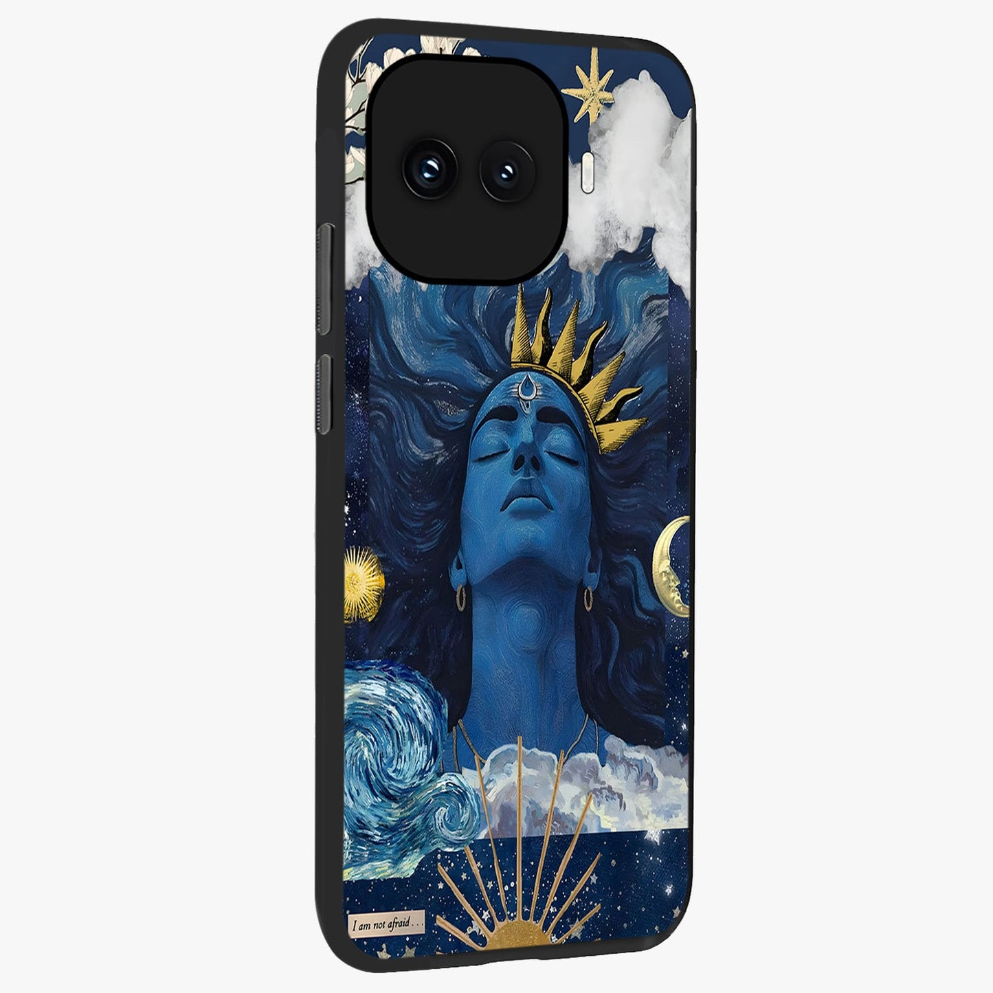 Aesthetic Lord Shiva Glass Case upright view showcasing powerful Lord Shiva artwork with devotional theme.