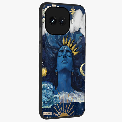 Aesthetic Lord Shiva Glass Case upright view showcasing powerful Lord Shiva artwork with devotional theme.