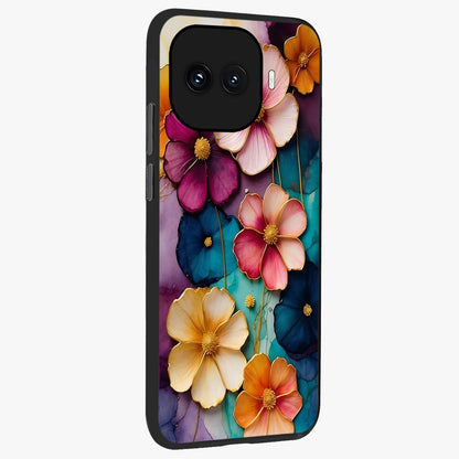 Artlyn Grace Flower Pattern Glass Case upright view showcasing graceful floral artwork with aesthetic botanical style.