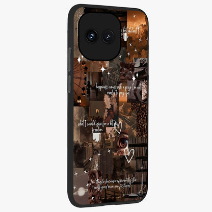 Bittersweet Aesthetic Chaos Glass Case upright view showcasing bold artistic chaos design with modern aesthetic style.