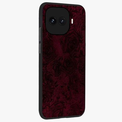 Crimson Fade Flow Glass Case upright view showcasing dynamic crimson flow artwork with stylish abstract theme.