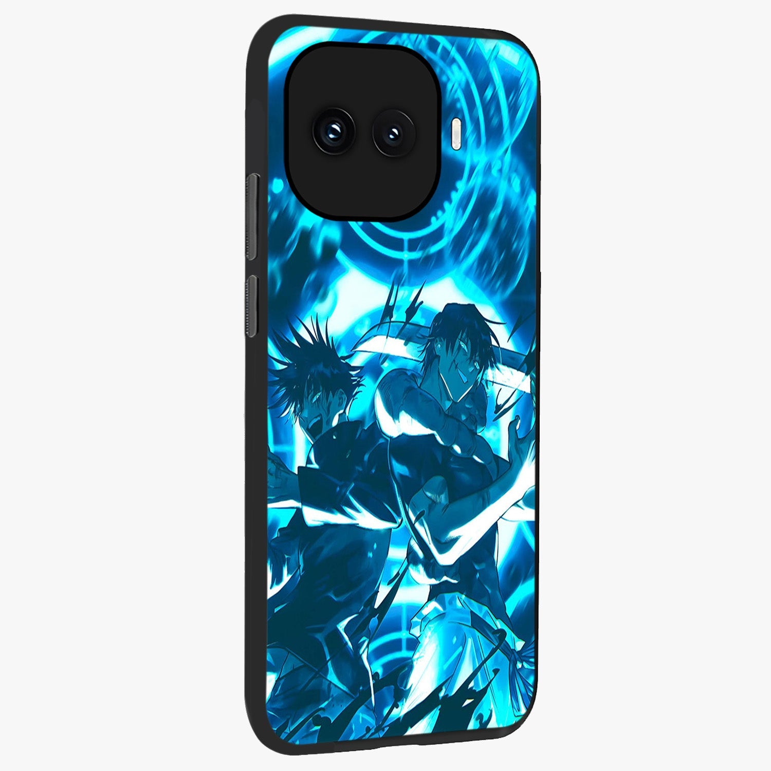 Cursed Energy Clash Glass Case upright view showcasing dramatic clash artwork with bold supernatural theme.