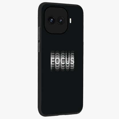 Focus Mode On Glass Case upright view showcasing strong typography statement with sleek motivational theme.