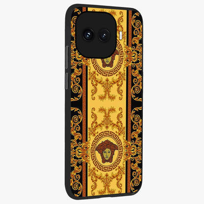 Golden Lotus Glow Glass Case upright view showcasing luminous lotus artwork with peaceful divine theme.