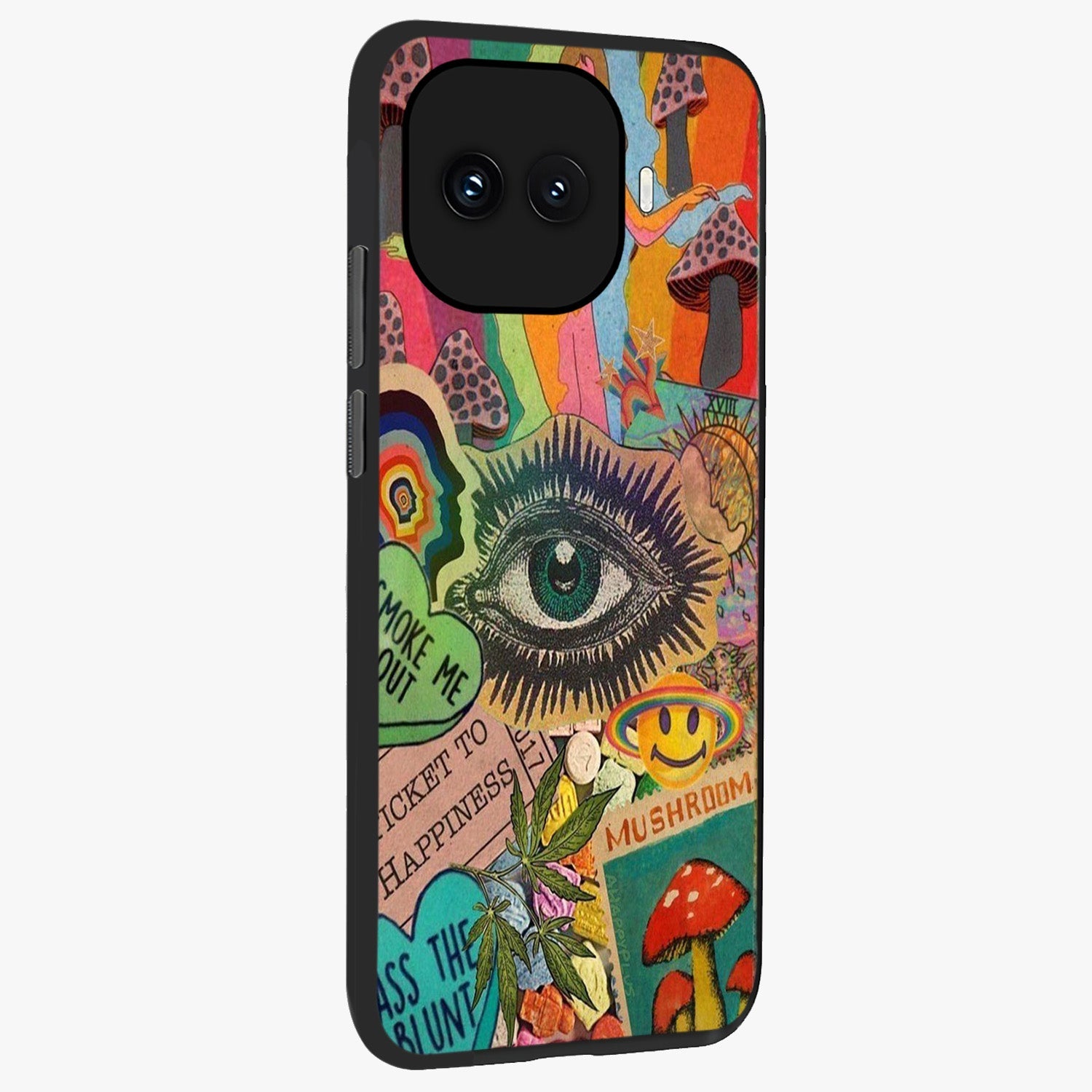 Mystic Eye Wonderland Glass Case upright view showcasing symbolic eye artwork with mysterious fantasy theme.