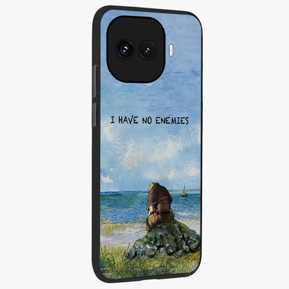 Peace Beyond War Glass Case upright view showcasing powerful peace symbol artwork with inspirational theme.