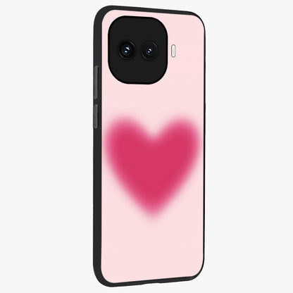 Pink Aura Heart Glass Case upright view showcasing romantic heart artwork with soft pastel theme.