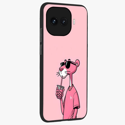 Pink Panther Glass Case upright view showcasing fun animated artwork with stylish retro cartoon theme.