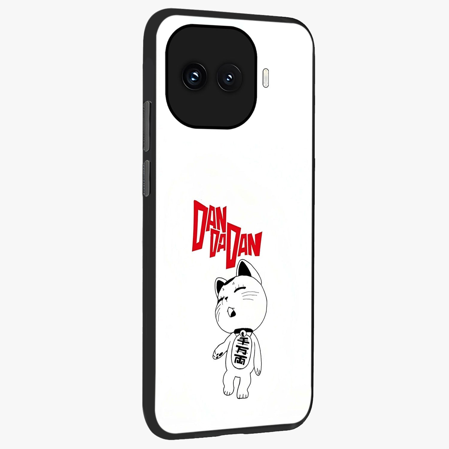 Playful Spirit Charm Glass Case upright view showcasing vibrant charm artwork with fun artistic theme.