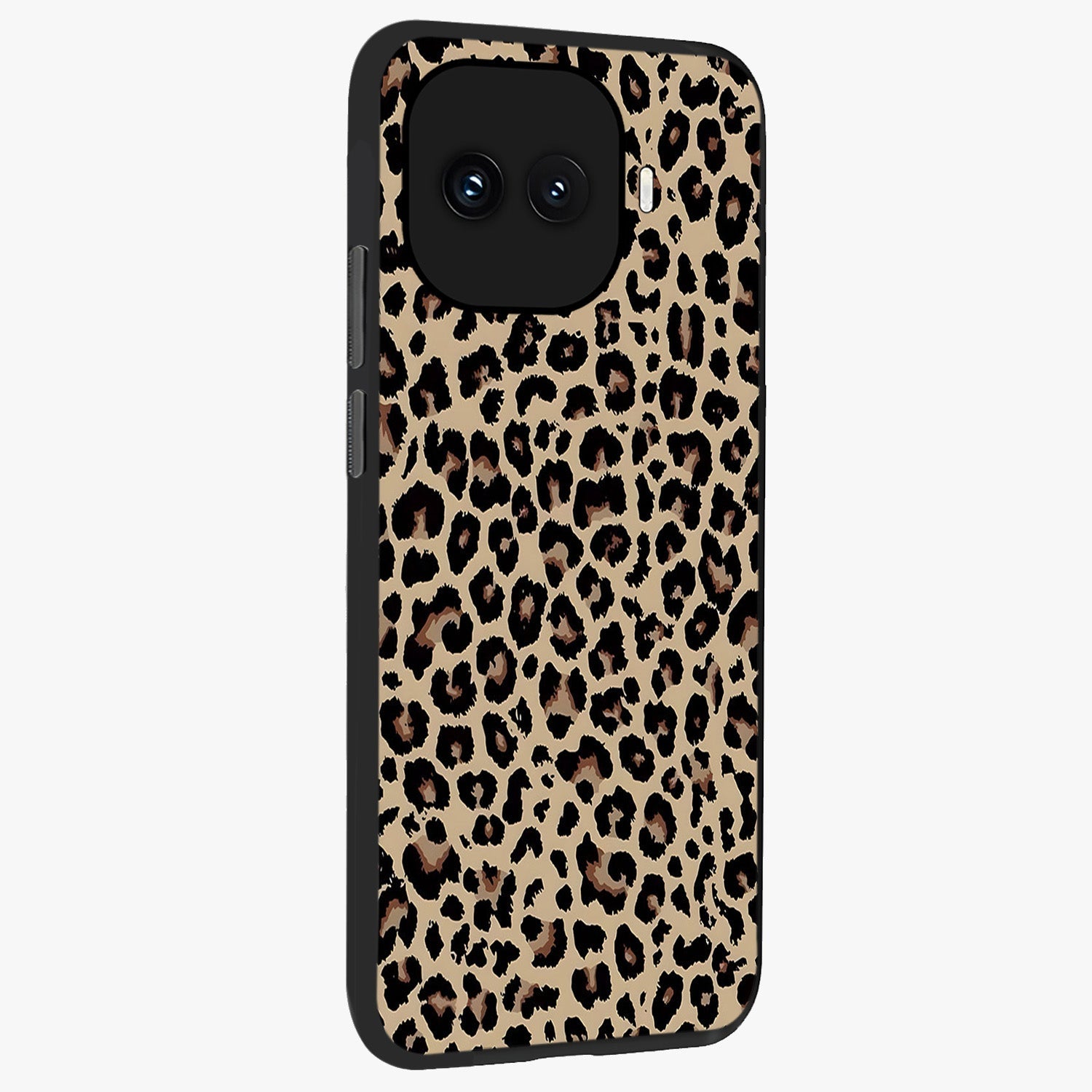 Savage Chic Pattern Glass Case upright view showcasing trendy decorative artwork with edgy fashion theme.