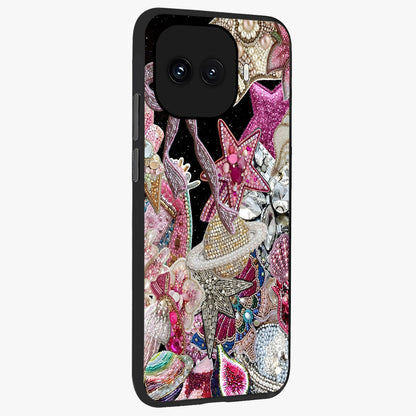 Starlit Jewel Dream Glass Case upright view showcasing radiant star inspired artwork with magical night theme.