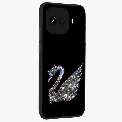 Starlit Swan Grace Glass Case upright view showcasing beautiful swan artwork with peaceful night themed design.