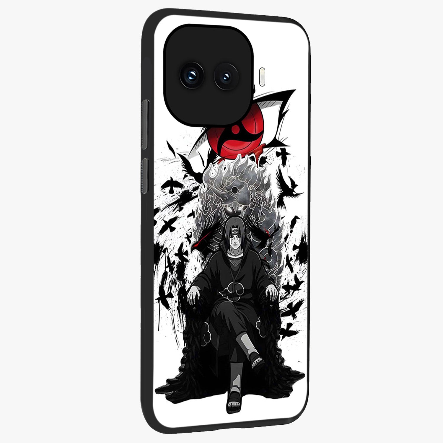 Uchiha Shadow Throne Glass Case upright view showcasing magical underwater galaxy artwork with vibrant cosmic theme.