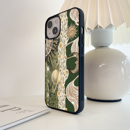 Green Background With Solar Sun Glass Case