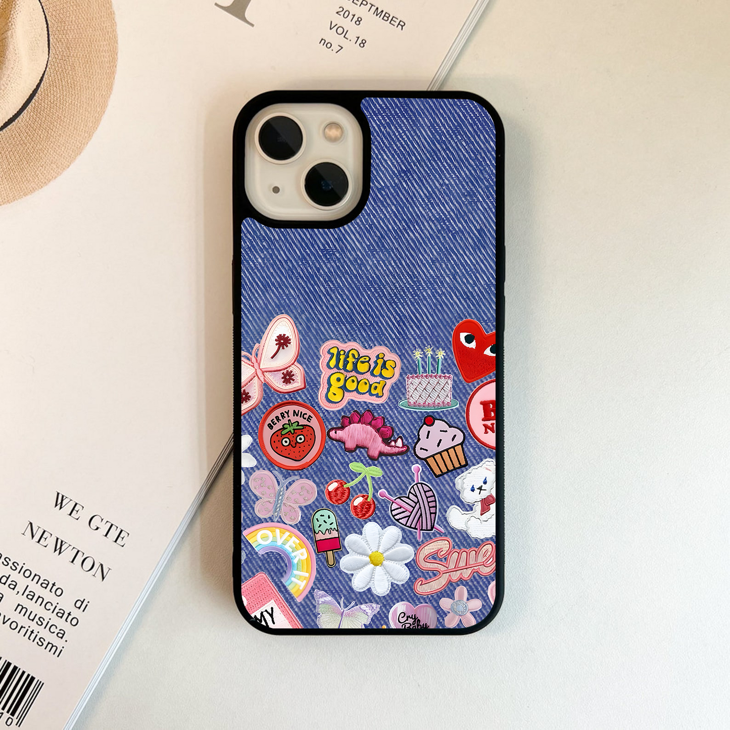Denim Patch Delight Glass Case
