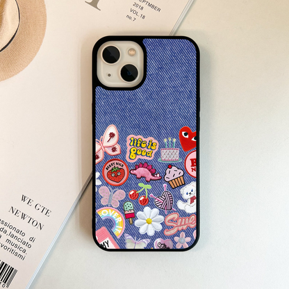 Denim Patch Delight Glass Case