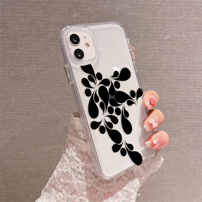 Black gemotric Clear Silicon Cover