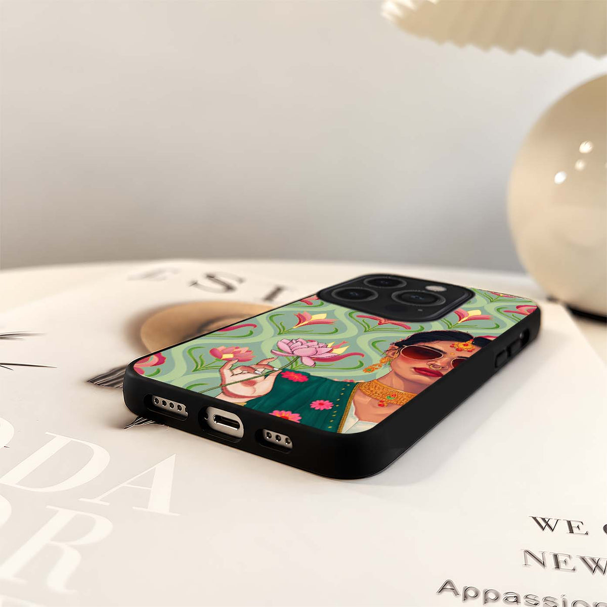 Desi Lotus Lady Glass Case