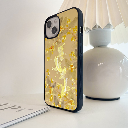 Golden Koi Harmony Glass Case
