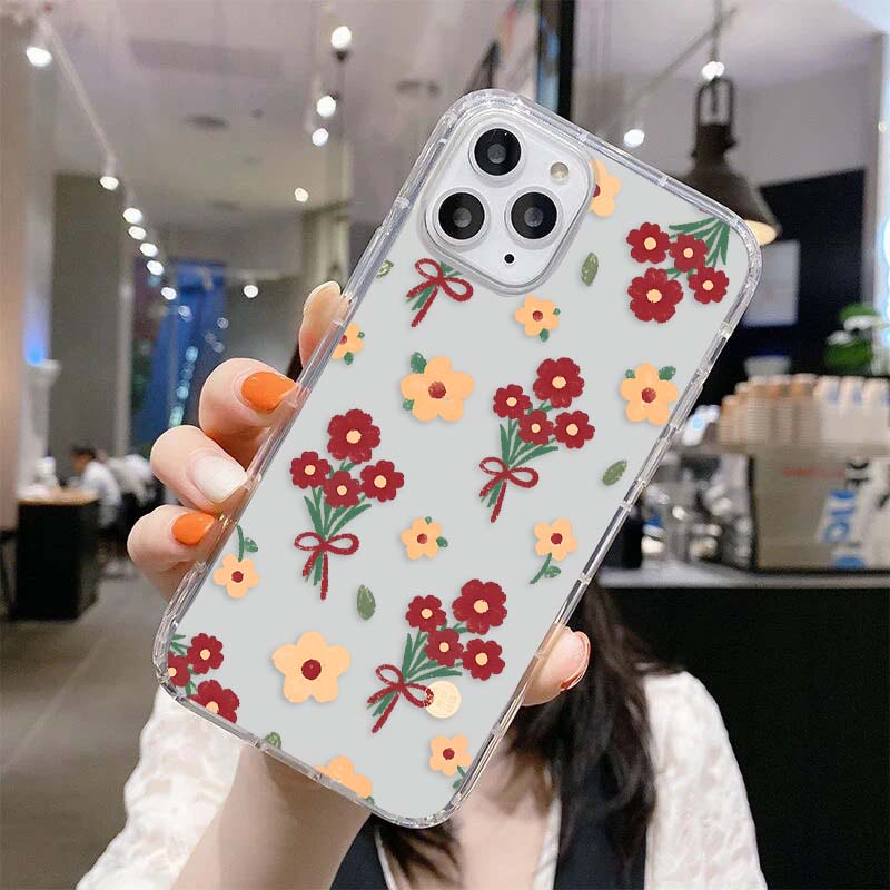 Scarlet Bloom Flower Clear Silicon Cover