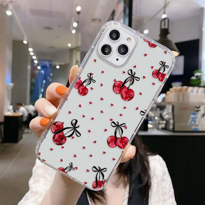 Sweet Cherry Hearts Clear Silicon Cover
