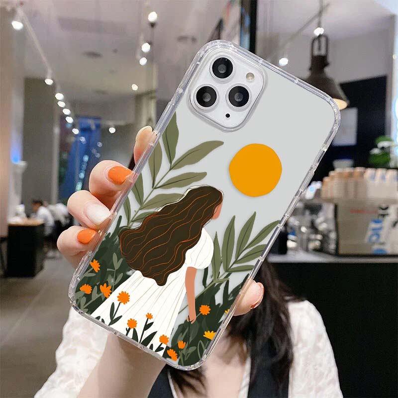 Golden Meadow Girl Clear Silicon Cover