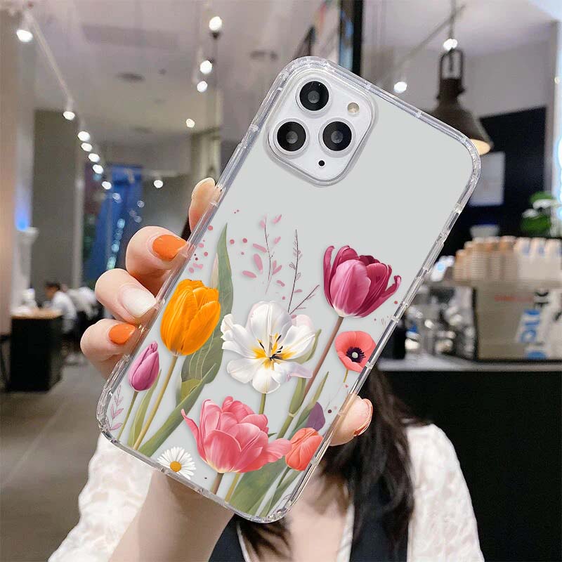 Pastel Tulip Garden Clear Silicon Cover