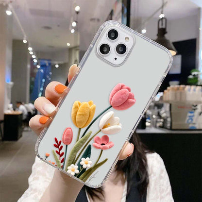 Velvet Tulip flower Clear Silicon Cover
