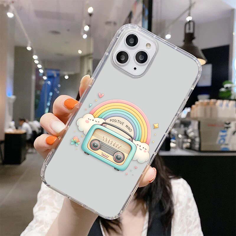 Rainbow Radio Vibes Clear Silicon Cover
