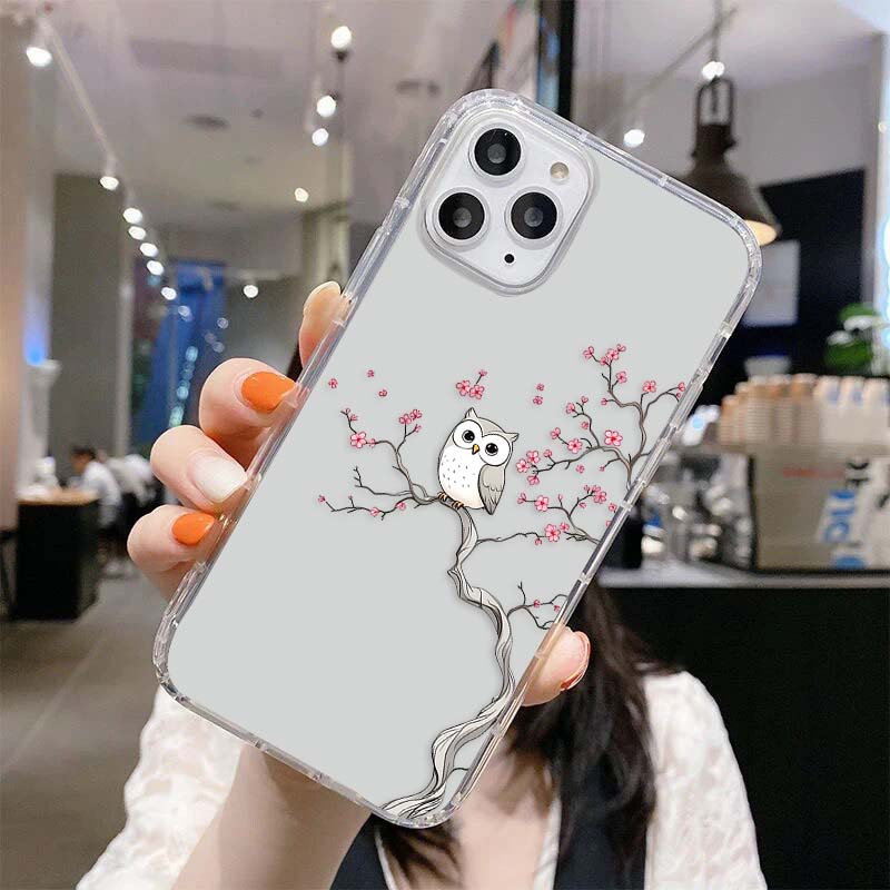 Sakura Owl Glow Clear Silicon Cover
