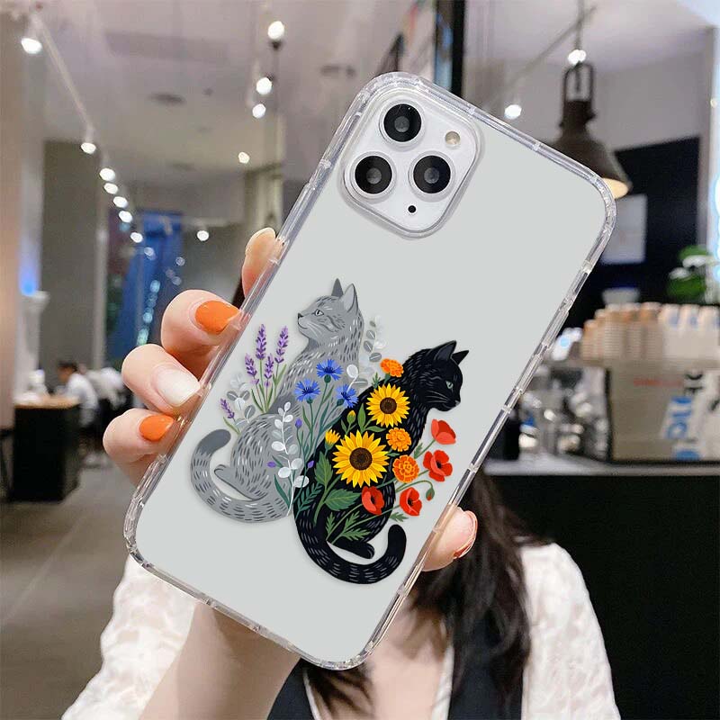 Sunflower Cat Duo Clear Silicon Cover
