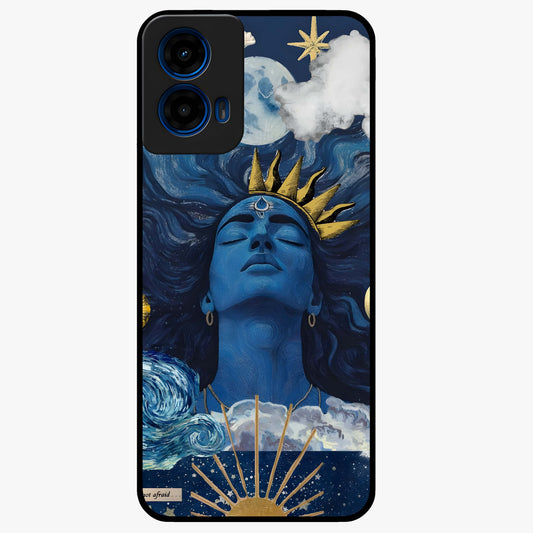 Aesthetic Lord Shiva Glass Case showing flat back view with divine Shiva artwork and glossy glass finish.