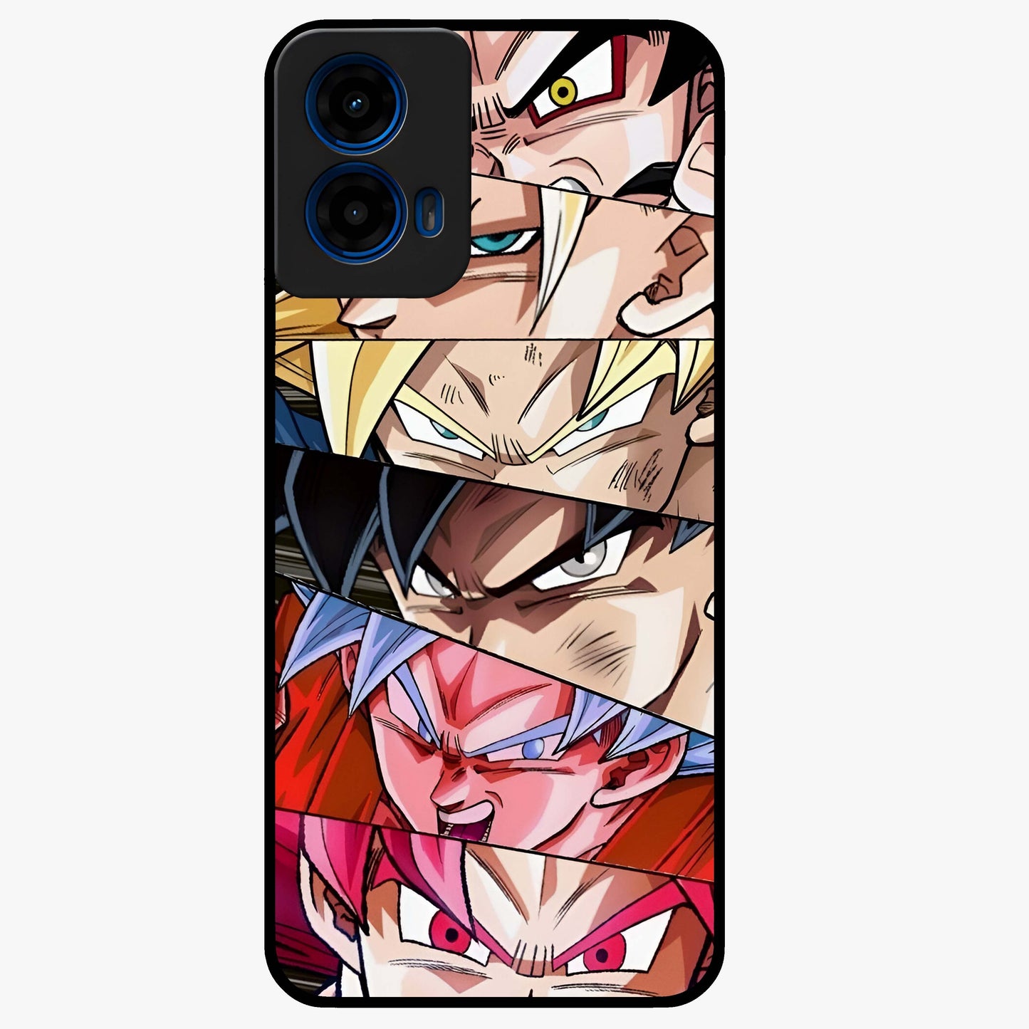 Anime Character Glass Case showing flat back view with vibrant anime artwork and glossy glass finish.