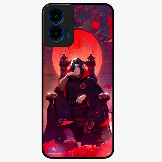 Blood Moon Sovereign Glass Case showing flat back view with mystical blood moon artwork and glossy glass finish.