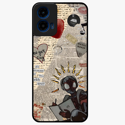 City Dream Sketch Glass Case showing flat back view with artistic city skyline sketch artwork and glossy glass finish.