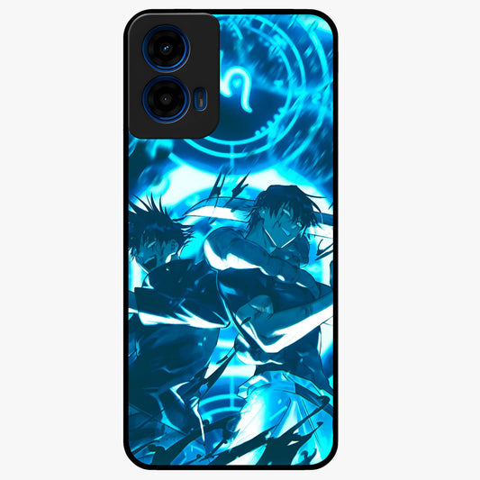 Cursed Energy Clash Glass Case showing flat back view with intense cursed energy artwork and glossy glass finish.