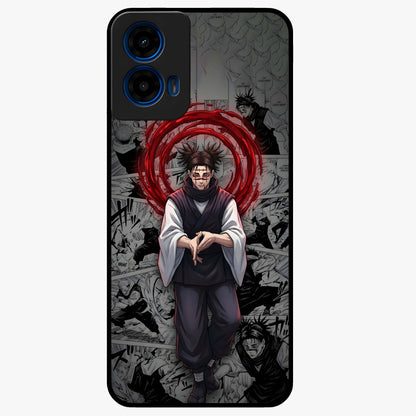 Cursed Ritual Ascension Glass Case showing flat back view with dark ritual themed artwork and glossy glass finish.