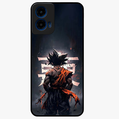 Dark Warrior In Rain Glass Case showing flat back view with warrior artwork in rainy atmosphere and glossy glass finish.