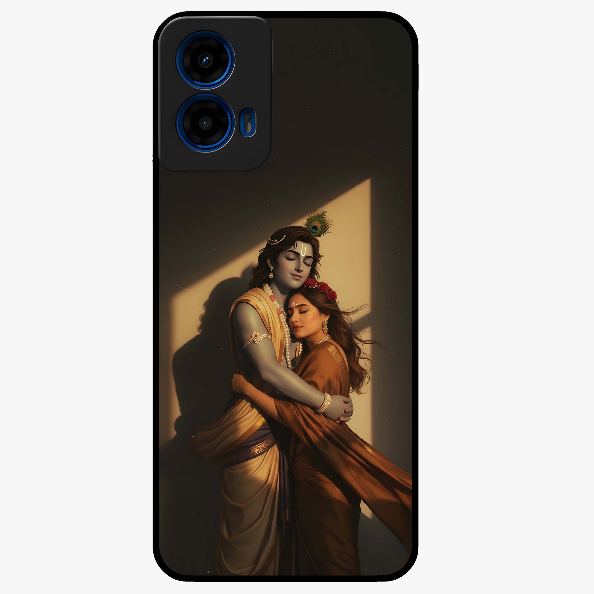 Divine Eternal Love Glass Case showing flat back view with spiritual love themed artwork and glossy glass finish.