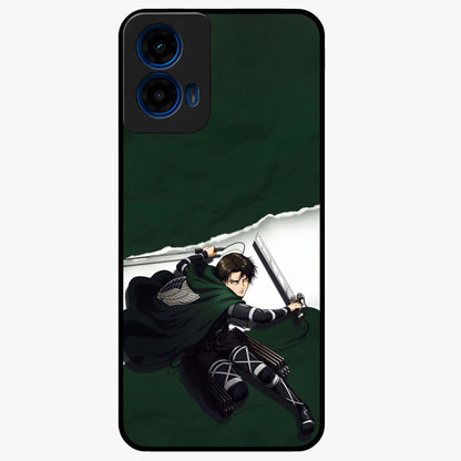 Emerald War Vanguard Glass Case showing flat back view with powerful warrior themed artwork and glossy glass finish.
