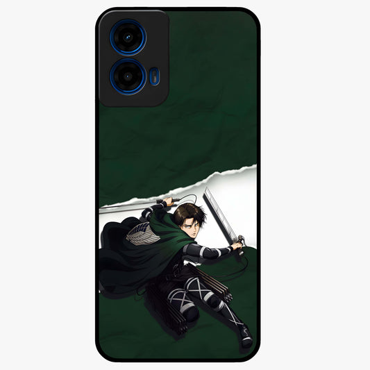 Emerald War Vanguard Glass Case showing flat back view with powerful warrior themed artwork and glossy glass finish.