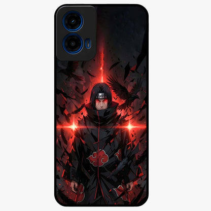 Focused Blade Discipline Glass Case showing flat back view with warrior sword themed artwork and glossy glass finish.
