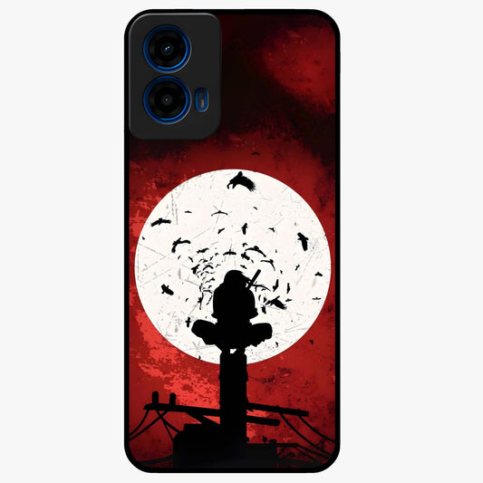 Itachi Limited Edition Naruto Anime Glass Case showing flat back view with iconic anime character artwork and glossy glass finish.