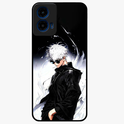 Limitless Shadow King Glass Case showing flat back view with powerful shadow warrior artwork and glossy glass finish.