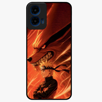 Nine Tails Legacy Glass Case showing flat back view with powerful nine-tailed fox inspired artwork and glossy glass finish.